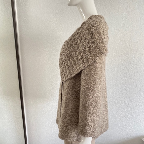 Nordstrom Tan cashmere Sweater with Textured Collar - Picture 4 of 11